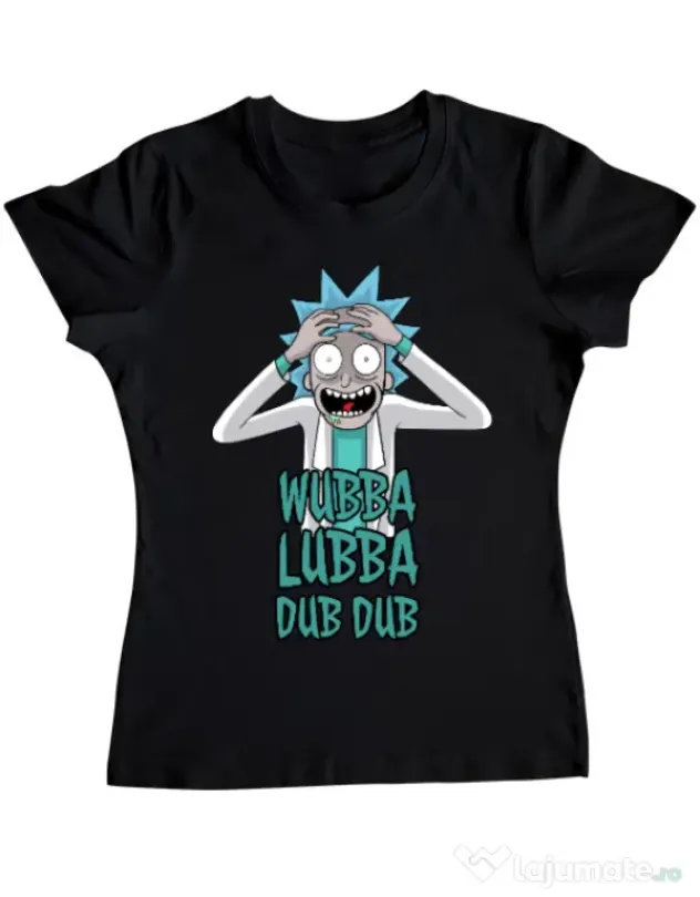 Tricou ADLER dama Wubba Lubba Dub Dub Negru