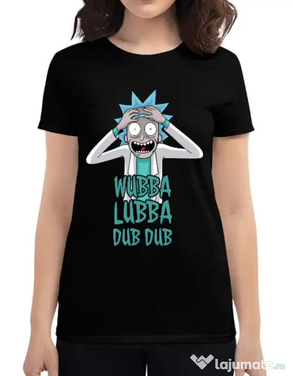 Tricou ADLER dama Wubba Lubba Dub Dub Negru