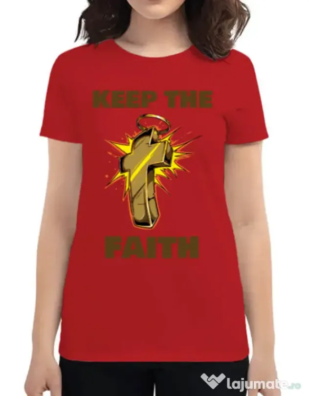 Tricou ADLER dama Keep the Faith Rosu
