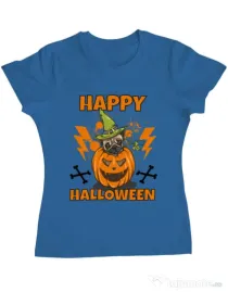 Tricou ADLER dama Halloween Pug Albastru azuriu