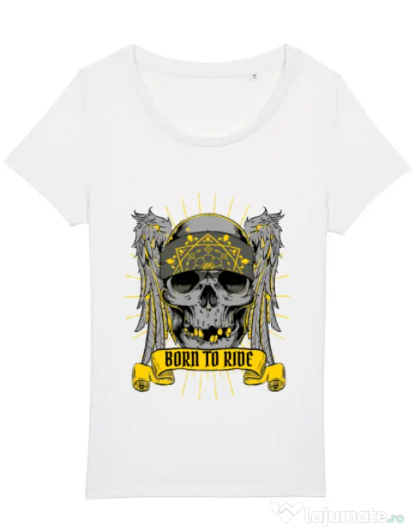 Tricou STANLEY STELLA dama Born to ride Alb