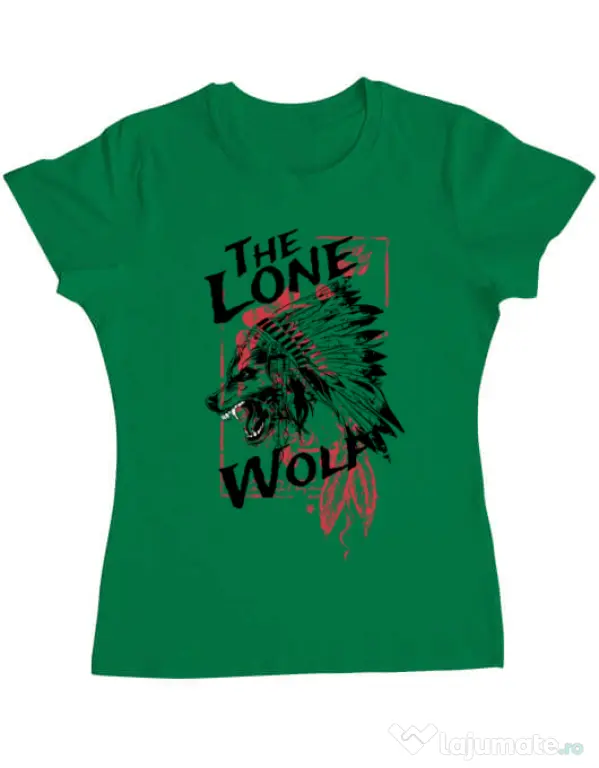 Tricou ADLER dama The lone wolf Verde mediu