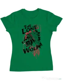 Tricou ADLER dama The lone wolf Verde mediu