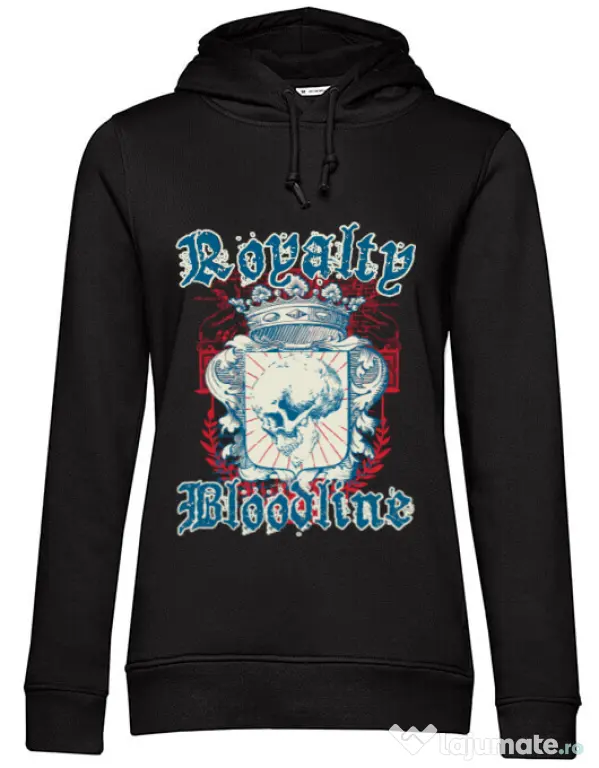 Hoodie dama cu gluga Royalty bloodline Negru
