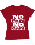 Tricou ADLER dama No pain, no gain Rosu