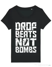 Tricou STANLEY STELLA dama Drop beats, not bombs Negru