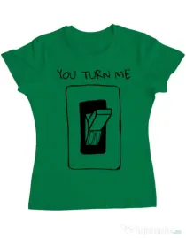 Tricou ADLER dama You turn me on Verde mediu
