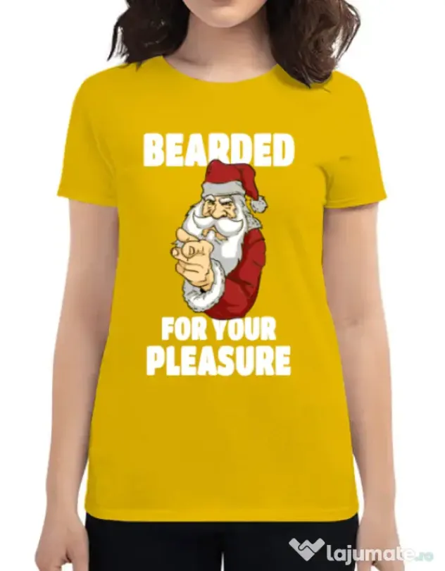 Tricou ADLER dama Bearded for your pleasure Galben