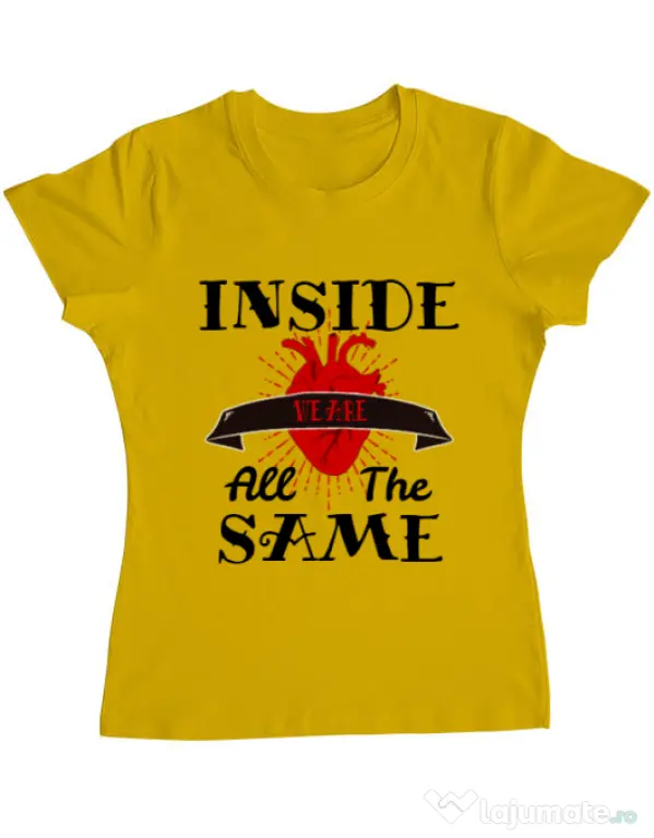 Tricou ADLER dama Inside we’re all the same Galben