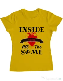 Tricou ADLER dama Inside we’re all the same Galben