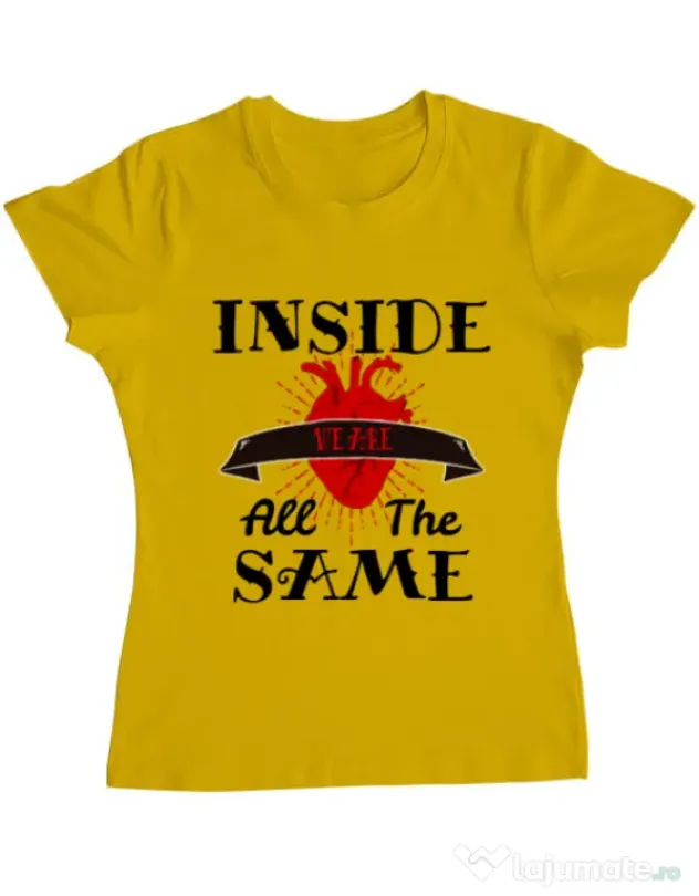 Tricou ADLER dama Inside we’re all the same Galben