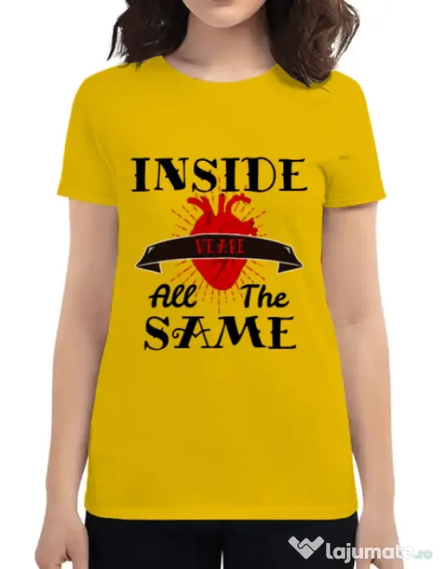 Tricou ADLER dama Inside we’re all the same Galben