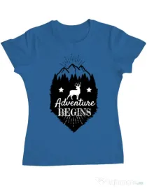 Tricou ADLER dama Adventure Begins Albastru azuriu