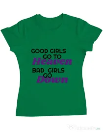 Tricou ADLER dama Bad girls go down Verde mediu