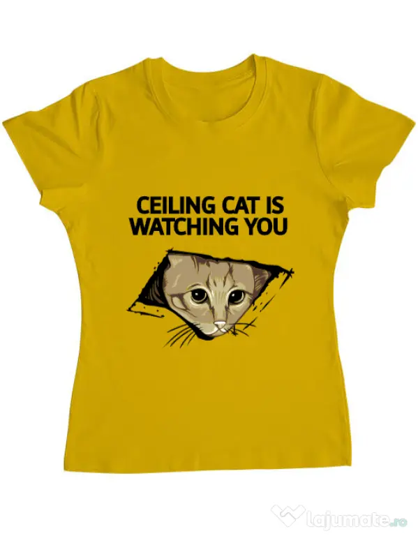 Tricou ADLER dama Ceiling cat Galben