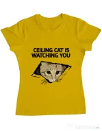 Tricou ADLER dama Ceiling cat Galben