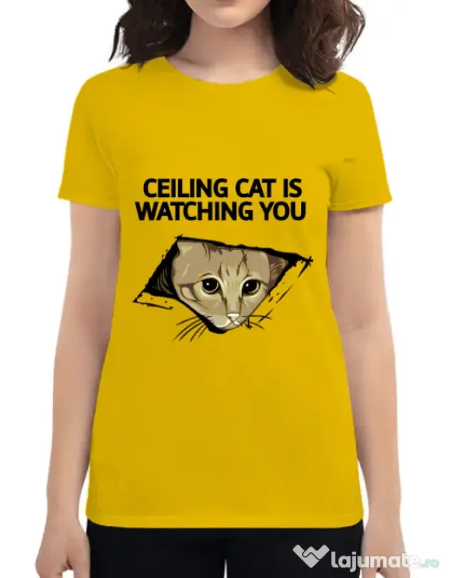 Tricou ADLER dama Ceiling cat Galben