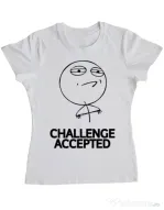 Tricou ADLER dama Challenge Accepted Alb