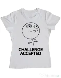 Tricou ADLER dama Challenge Accepted Alb
