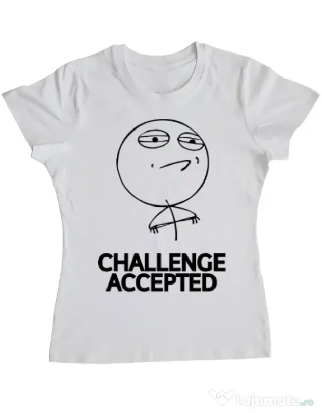 Tricou ADLER dama Challenge Accepted Alb