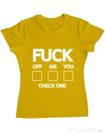 Tricou ADLER dama Check one Galben