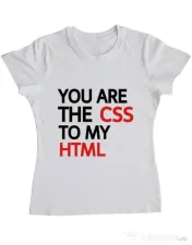 Tricou ADLER dama CSS to HTML Alb 