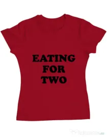 Tricou ADLER dama Eating for two Rosu
