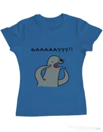 Tricou ADLER dama Funny seal Albastru azuriu
