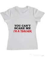 Tricou ADLER dama I'm a teacher Alb