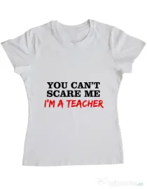 Tricou ADLER dama I'm a teacher Alb