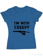 Tricou ADLER dama I'm with creepy Albastru azuriu