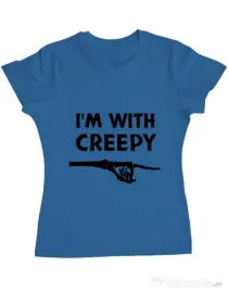 Tricou ADLER dama I'm with creepy Albastru azuriu