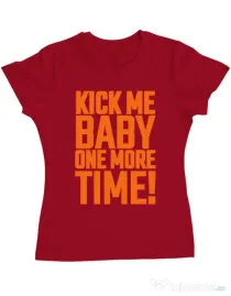 Tricou ADLER dama Kick me baby Rosu
