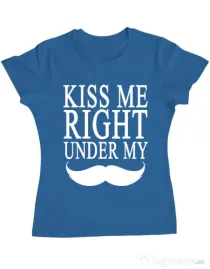 Tricou ADLER dama Kiss me right under Albastru azuriu