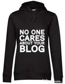 Hoodie dama cu gluga No one cares Negru