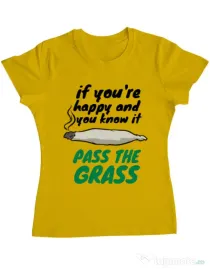 Tricou ADLER dama Pass the grass Galben