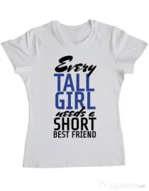 Tricou ADLER dama Tall best friend Alb