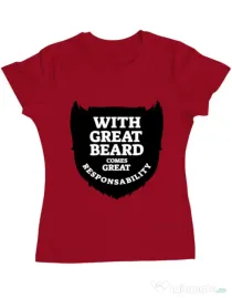 Tricou ADLER dama The great beard Rosu