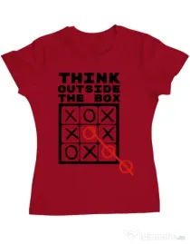 Tricou ADLER dama Think outside the box Rosu