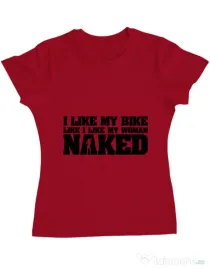 Tricou ADLER dama I like my bike Rosu