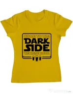 Tricou ADLER dama Dark side with beer Galben