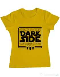 Tricou ADLER dama Dark side with beer Galben