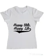 Tricou ADLER dama Happy life Alb