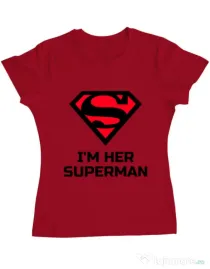Tricou ADLER dama I'm her Superman Rosu