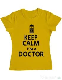Tricou ADLER dama I'm a doctor Galben
