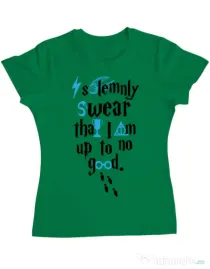 Tricou ADLER dama Up to no good Verde mediu
