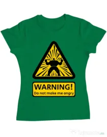 Tricou ADLER dama Do not make me angry Verde mediu
