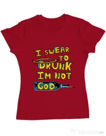Tricou ADLER dama I swear to drunk Rosu