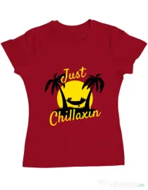 Tricou ADLER dama Just chillaxin Rosu