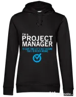 Hoodie dama cu gluga Project manager Negru
